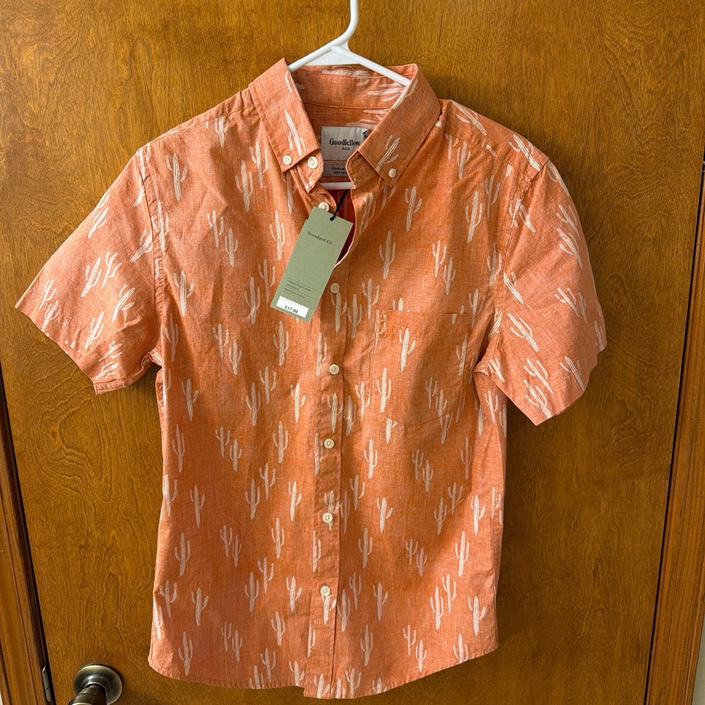 Goodfellow & Co Orange Cactus Print Shirt